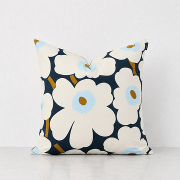 MARIMEKKO | PIENI UNIKKO CUSHION | 50 X 50CM | BLUEBERRY + WHITE + COLD BLUE