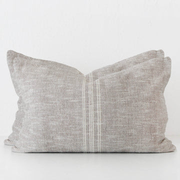 CRETO HAND WOVEN CUSHION BUNDLE X2 | 40X60CM | SAND DUST + OFF WHITE STRIPE