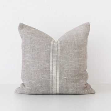 CRETO HAND WOVEN CUSHION | SAND DUST + OFF WHITE STRIPE | 50X50