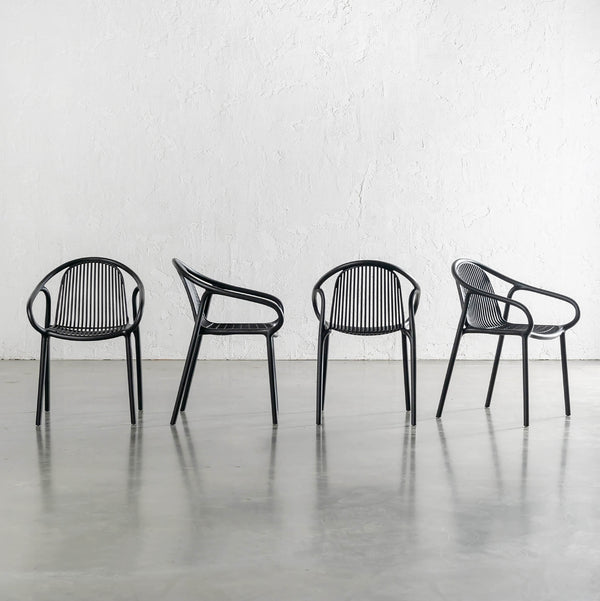ALETTA INDOOR/OUTDOOR DINING CHAIR | BLACK NOIR | BUNDLE X 4
