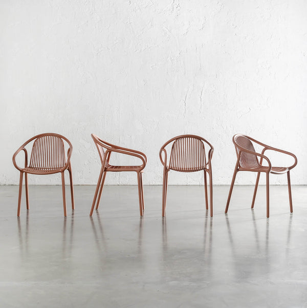 ALETTA INDOOR/OUTDOOR DINING CHAIR | TERRACOTTA OMBRE | BUNDLE X 4