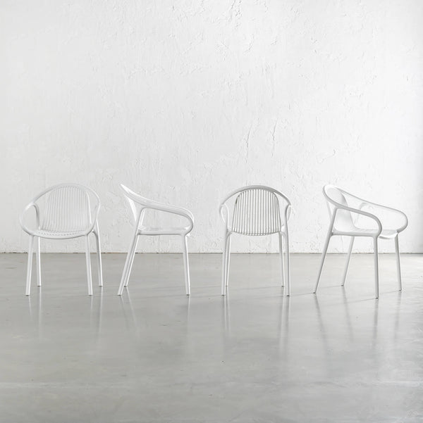 ALETTA INDOOR/OUTDOOR DINING CHAIR | GHOST WHITE | BUNDLE X 4
