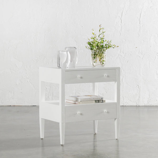 AMARA CONRAD BEDSIDE NIGHTSTAND | WHITE TIMBER GRAIN