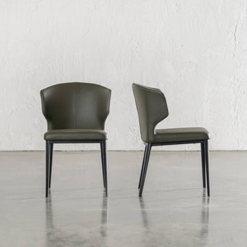 ANDERS DINING CHAIR | MEDITERRANEAN DEEP OLIVE VEGAN LEATHER
