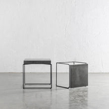 ARIA CONCRETE GRANITE SIDE TABLES UNSTYLED |  SQUARE  |  PACKAGE 2 x SIDE TABLES  |  CLASSIC MID GREY