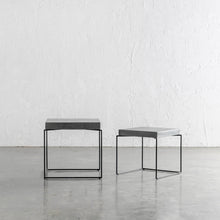 ARIA CONCRETE GRANITE SIDE TABLES UNSTYLED |  SQUARE  |  PACKAGE  2 x SIDE TABLES  |  ZINC ASH