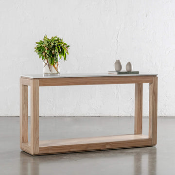 BASILIO CONSOLE TABLE | 150CM | NATURAL ASH + BIANCO CIMENT