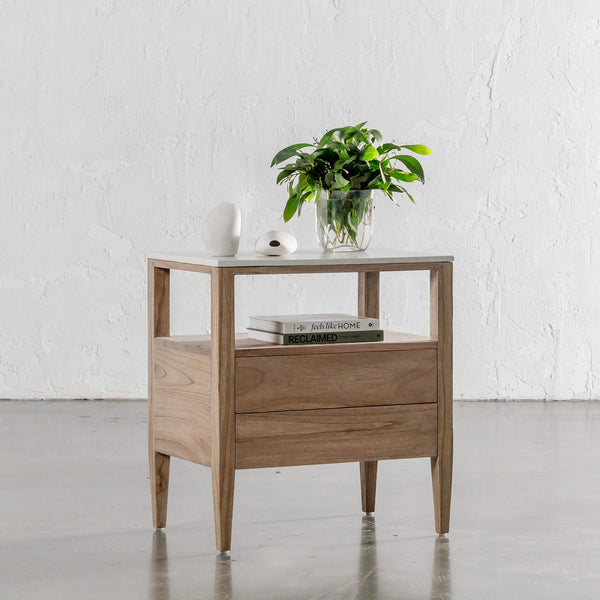 BASILIO JARDIN NIGHTSTAND | NATURAL ASH + BIANCO CIMENT