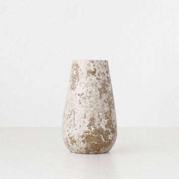 BAYAN MARBLE VASE | LRG 26CM | ORGANIC CREMA MARBLE