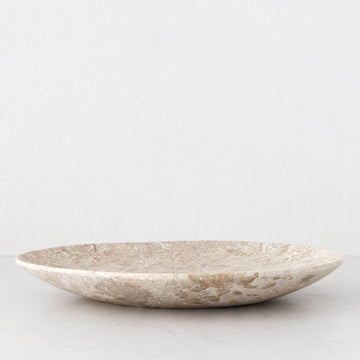 BAYAN OVAL PLATE | 50CM | ORGANIC CREMA MARBLE