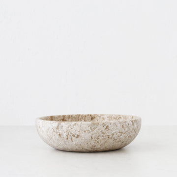 BAYAN ROUND DISH | LRG 30CM | ORGANIC CREMA MARBLE