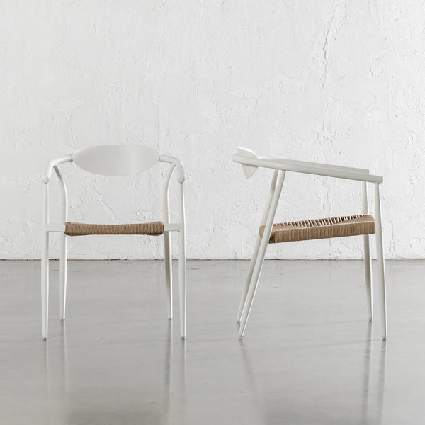 BENITO INDOOR/OUTDOOR DINING CHAIR | MILK WHITE + NATURAL | BUNDLE X4