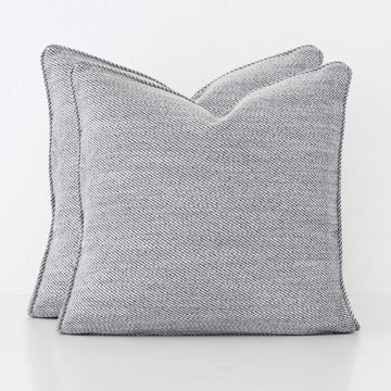 BEZIER HERRINGBONE CUSHION BUNDLE X2 | 60X60 | FLOODED GUM GREY