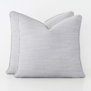 BEZIER HERRINGBONE CUSHION BUNDLE X2 | 40X60 | SILVER BIRCH