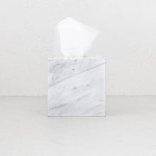 CAMERO SQUARE TISSUE BOX | WHITE MARBLE