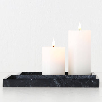 CAMERO MARBLE RECTANGLE TRAY | SET OF 2 | EMAS DARK GREY MARBLE