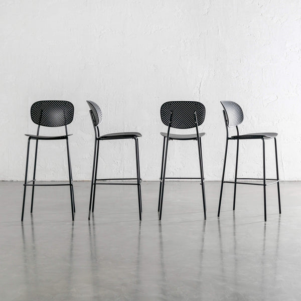 CAPO MESH INDOOR/OUTDOOR BAR CHAIR BUNDLE | ONYX BLACK