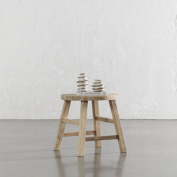 CAPRETTA ELM ROUND SIDE TABLE | BLEACHED BRISTLE