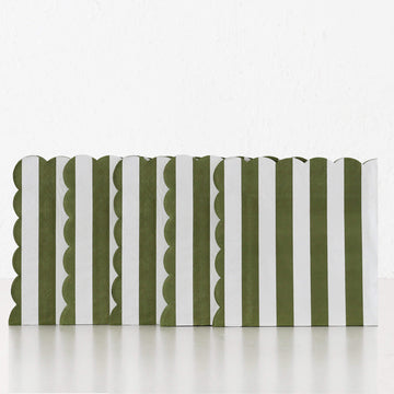 CARNIVAL PAPER NAPKIN BUNDLE X5 | STRIPED OLIVE + WHITE