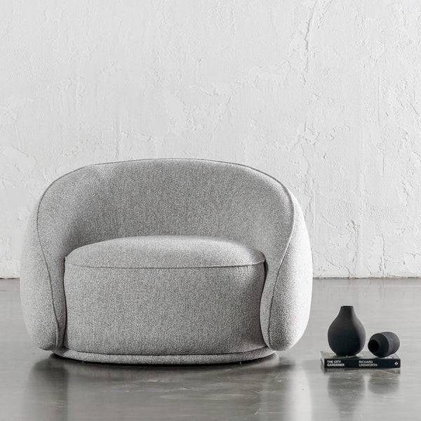 CARSON LINCOLN CURVED ARMCHAIR | GRANITE HAZE