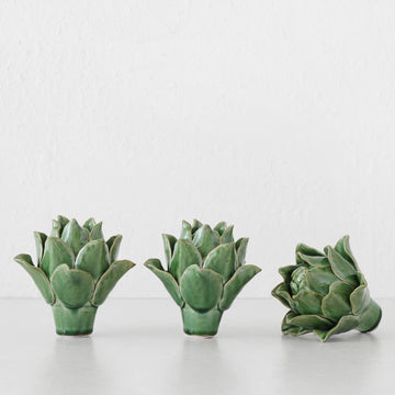 CERAMIC ARTICHOKE | GREEN | SET OF 3