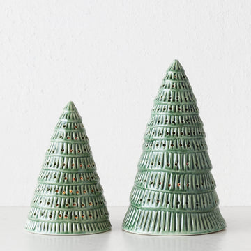 CHRISTMAS TREE TABLE DECORATION BUNDLE GREEN_light on