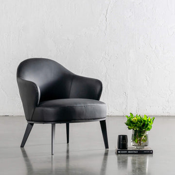 CLYDE ARMCHAIR | NOIR BLACK VEGAN LEATHER
