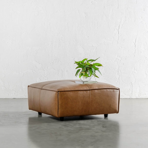 COBURG OTTOMAN | DAKOTA SADDLE TAN