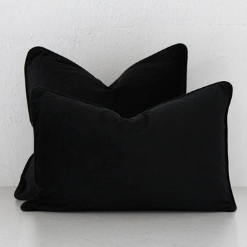 CARSON CUSHION BUNDLE X2 | 40X60 + 50X50 | NOIR BLACK VELVET