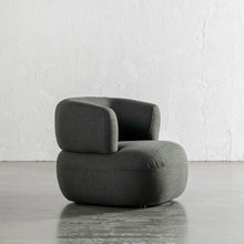 CARSON ROUNDED ARMCHAIR ANGLED  |  BLADE OLIVE WEAVE