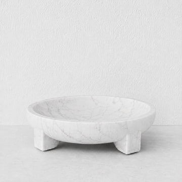 Coachel Pedestal Bowl | 40cm | White Marble