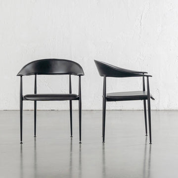 DONATO VEGAN LEATHER DINING CHAIR | NOIR BLACK