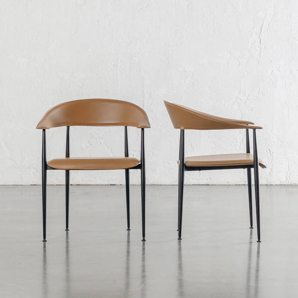 DONATO VEGAN LEATHER DINING CHAIR | BUNDLE + SAVE | SADDLE TAN