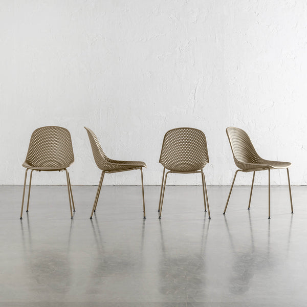 ETTA MESH INDOOR/OUTDOOR DINING CHAIR | TOBACCO SAND | BUNDLE x 4