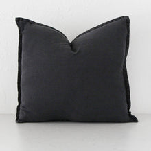 FRENCH LINEN CUSHION | 60X60 | CHARCOAL DOWNPIPE
