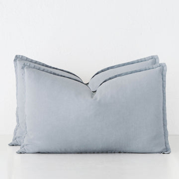 FRENCH LINEN CUSHION BUNDLE X2 | 40 X 60CM | DENIM BREEZE