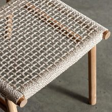 IONICA WOVEN INDOOR/OUTDOOR DINING CHAIR CLOSE UP  |  BEECH IVORY