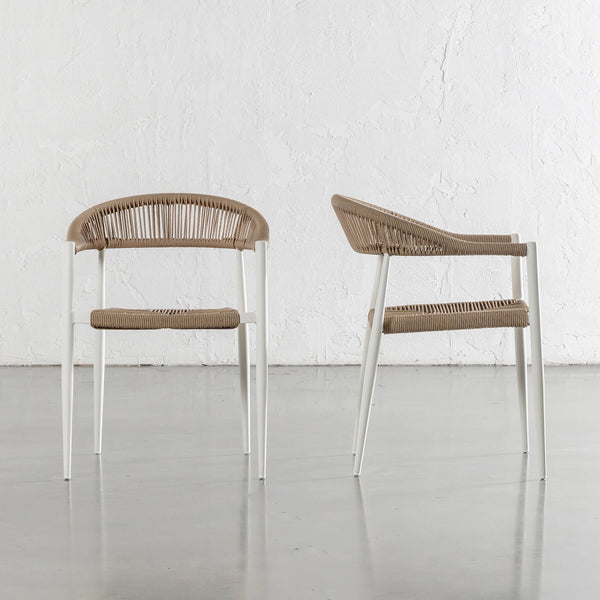 JOAQUIN INDOOR/OUTDOOR DINING CHAIR | MILK WHITE + NATURAL | BUNDLE X4