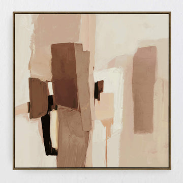 LBD Exclusive | Urbino Framed Canvas Print | 120x120cm | Natural Earth + Off White