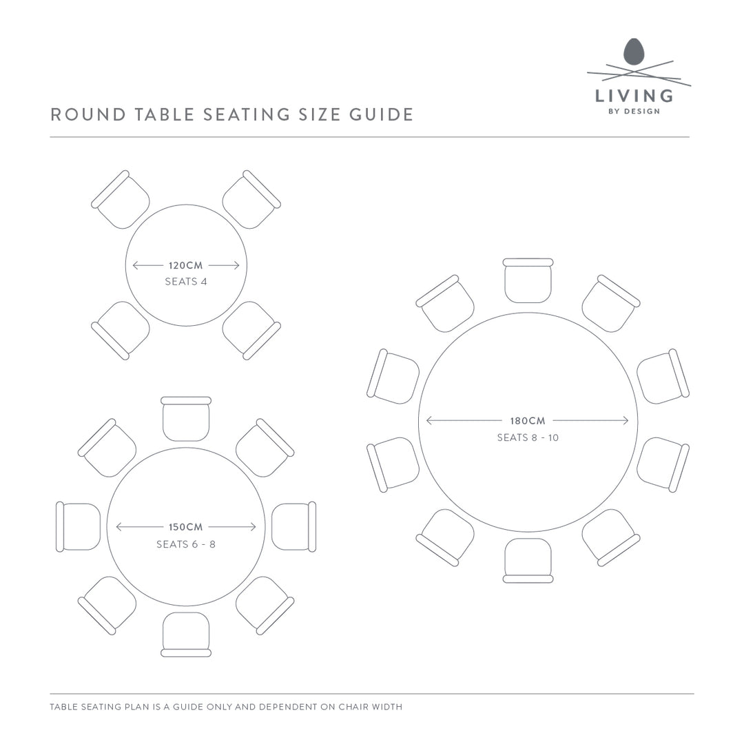 ARIA CONCRETE GRANITE TOP DINING TABLE ROUND   |  CLASSIC MID GREY  |  180cm