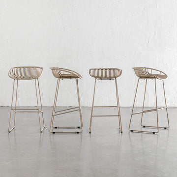 LEUCA MESH INDOOR/OUTDOOR BAR STOOL BUNDLE | TOBACCO SAND