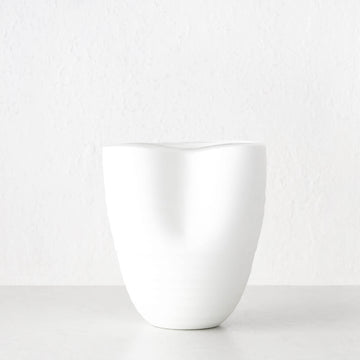 LIVING BY DESIGN EXCLUSIVE | BRAC GLASS VASE | MEDIUM | MATTE WHITE GLASS