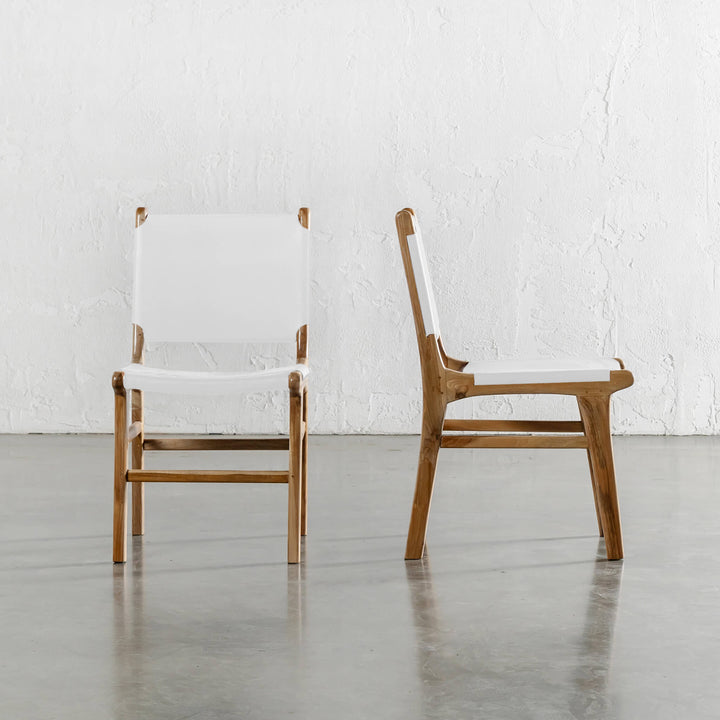 MALAND LEATHER HIDE DINING CHAIR  |  WHITE LEATHER HIDE