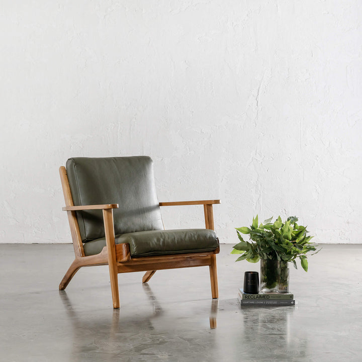 MALAND SVEN ARM CHAIR  |  OLIVE GREEN LEATHER