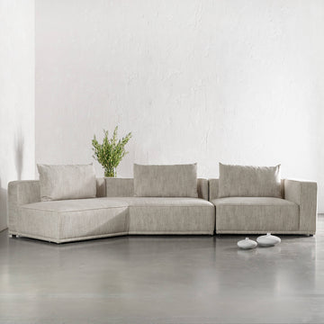 MALONNO MODULAR CHAISE LOUNGE SOFA | COCONUT HUSK HAZE