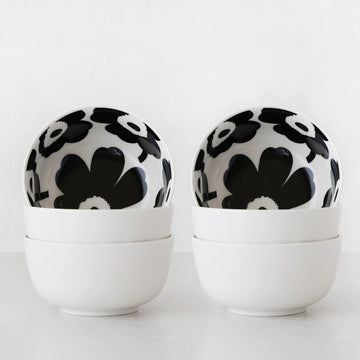 MARIMEKKO | UNIKKO OIVA BOWL 9DL BUNDLE X6 | BLACK + WHITE