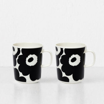 MARIMEKKO | UNIKKO COFFEE MUG 2.5DL | BLACK + WHITE | BUNDLE X2