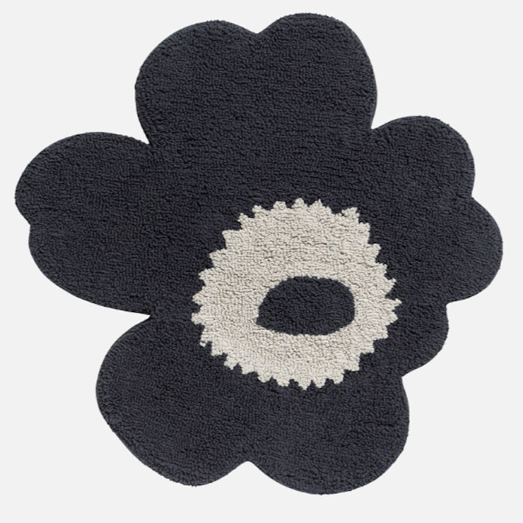 MARIMEKKO | UNIKKO BATH MAT | 73X74CM | CHARCOAL + OFF WHITE – Living ...