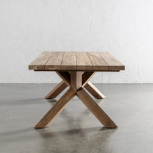 NAPLES RECLAIMED TEAK DINING TABLE END VIEW  |  OUTDOOR  |  260CM