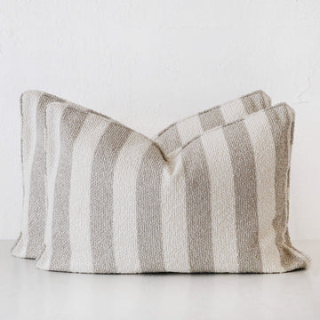 NAPOLI CUSHION BUNDLE X2 | 40X60 | PEBBLE BEIGE + BONE STRIPE